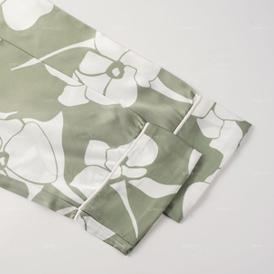 Set Pigiama <span class=keywords><strong>Donna</strong></span> in Cotone e Spandex Satinato Termico con Scollo a V e Maniche Lunghe, Pantaloni a Tutta Lunghezza, Primavera/Estate, ad Asciugatura Rapida - Product Image 5