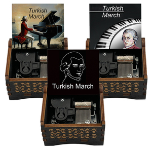 Caja de música de cuerda de madera de marzo turco de melodía famosa 18 notas Clockwork recuerdo especial concierto Fans regalos de navidad - Product Image 2