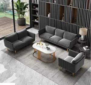 Ánh Sáng Sang Trọng Hiện Đại Phòng Khách Ghế Sofa 1 + 2 + 3 Chỗ Đặt Với Nhung Couch Cho Nội Thất Gia Đình Sofa