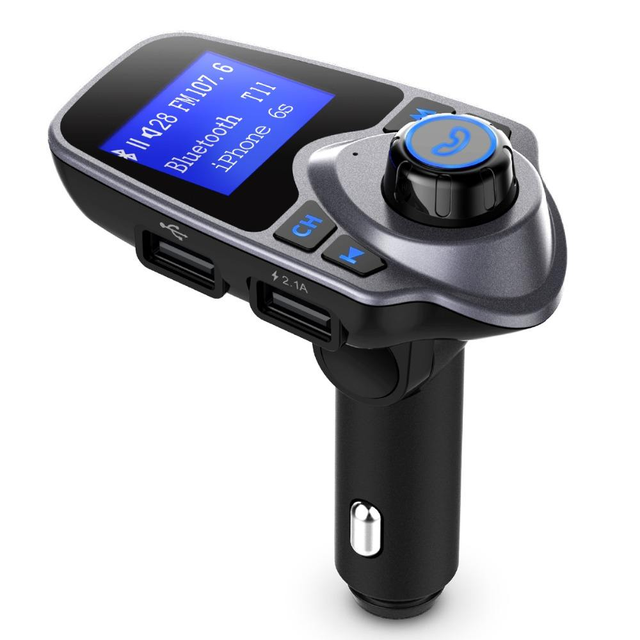 T11 Bluetooth Wireless Modulator Dual USB Fast Charger TFT Display Car FM Transmitter Portable MP3 Radio