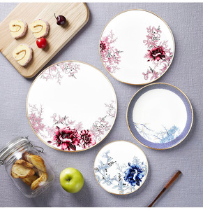 Ensemble de vaisselle rétro occidentale en céramique créative, assiettes à dîner, à dessert et à steak, style rétro chinois bleu et blanc, vente en gros - Product Image 2