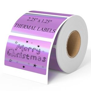 Etiquetas Adhesivas Térmicas de Papel Plateado Holográfico Impermeable de 2.25x1.25 Pulgadas, Rollo de 500 Unidades para Promoción de Pequeñas Empresas - Product Image 1