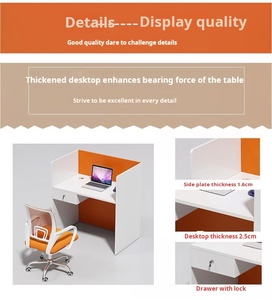 Mobilier moderne de bureau d'<span class=keywords><strong>ordinateur</strong></span> d'école de <span class=keywords><strong>petit</strong></span> personnel avec l'écran de séparation de MDF pour les petits espaces - Product Image 5