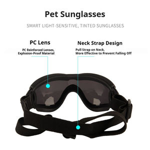 Lunettes de soleil pour <span class=keywords><strong>chien</strong></span> écologiques et tendance avec sangle réglable, protection UV, anti-poussière/anti-vent, motif à pois, pour l'été - Product Image 2