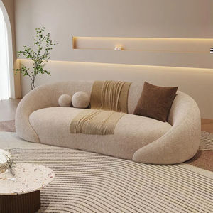 Divano curvo a forma speciale in velluto ciniglia negozio di abbigliamento salone di bellezza zona Lounge luce di lusso divano Reception con tavolino da caffè - Product Image 3