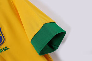 Camiseta Retro de la Copa de las Confederaciones 2013, Amarillo Samba, Estampado de Neymar, MOQ Bajo, Logotipo Personalizado, Se Aceptan Pedidos Mixtos, Venta al Por Mayor, 100% Poliéster - Product Image 4