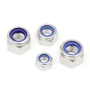 DIN985 Stainless Steel 304 316 Nylon Lock Nut For Bolts 3/8 5/8 M10