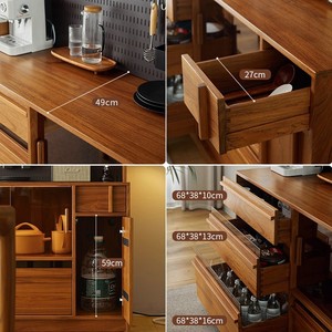 Cherry Wood <b>Sideboard</b> Living Room Cabinet Multifunction <b>Storage</b> Coffee Machine Unit - Product Image 3
