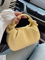Nouveaux sacs à main en cuir PU tendance pour femmes, sacs plissés de luxe à poignée unique avec doublure en polyester, durables pour un usage quotidien et les voyages