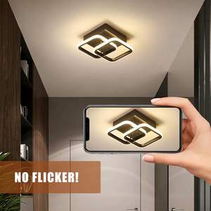 卧室厨房走廊阳台简约发光二极管吸顶灯黑色方形嵌入式灯具 - Product Image 4