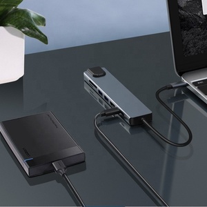 Hub USB 3.0 Type C vers RJ45 8 ports pour adaptateur Macbook, station d'accueil 8 en 1, 4K HDTV, <span class=keywords><strong>Ethernet</strong></span>, <span class=keywords><strong>carte</strong></span> TF SD - Product Image 2