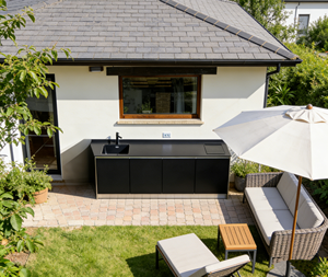 Mueble <span class=keywords><strong>de</strong></span> Cocina <span class=keywords><strong>Exterior</strong></span> Personalizado <span class=keywords><strong>de</strong></span> Acero Inoxidable 304 <span class=keywords><strong>para</strong></span> Terraza, Mueble <span class=keywords><strong>Exterior</strong></span> Todo en Uno con Cesta Extraíble - Product Image 1