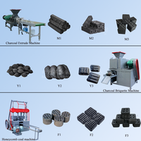 Ligne de production de charbon à chicha, presse hydraulique, machine à briquettes de charbon de barbecue