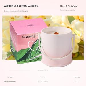 Bougies parfumées artisanales très demandées avec mèches <span class=keywords><strong>en</strong></span> bois, décorations haut de gamme, cire de soja, pot <span class=keywords><strong>en</strong></span> céramique, pour la maison et la chambre. - Product Image 5