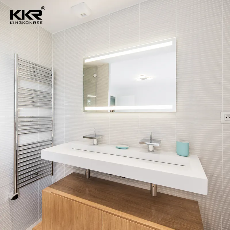 KKR katı yüzey banyo dolabı Vanity banyo tezgahı banyo dolapları Vanity Modern