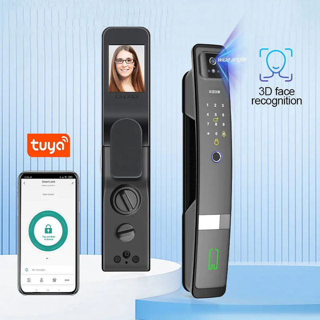 High Security Door Lock Tuya Cerradura Inteligente Con Wifi Fingerprint Wifi Smart Door Lock with Camera