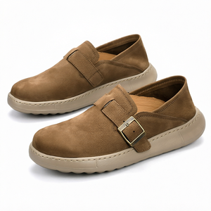 Zapatos de Hombre de Cuero Genuino Casuales y de Negocios, Tallas 38-44, con Hebilla Metálica Moderna y Suela de Goma, Zapatos para Caminar a la Moda - Product Image 1