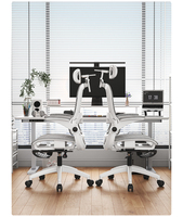Chaise de bureau de direction au design moderne Rotation à 360 degrés Réglable Ergonomique Maille Tissu Appui-tête Ascenseur Dossier moyen Tournant