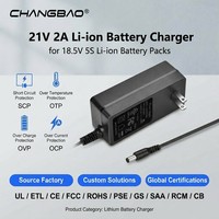 Chargeur de batterie au lithium 21V 2A pour perceuse électrique, 2 packs 5.0Ah P108 Li-ion Ryobi 5S 18V 21V chargeur de batterie Li-ion