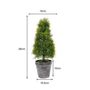 Arbre de Noël artificiel <span class=keywords><strong>en</strong></span> plastique, forme cône, topiaire, <span class=keywords><strong>en</strong></span> couches, vert émeraude, <span class=keywords><strong>pot</strong></span> gris vieilli, écologique, intérieur/extérieur, toute l'année - Product Image 2