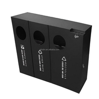 Poubelle rectangulaire commerciale moderne en acier inoxydable Cendrier en acier galvanisé avec revêtement en poudre Poubelle de recyclage pour public