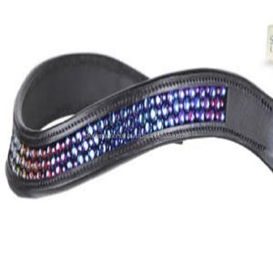 Bande de front en cuir brun noir avec des cristaux disponibles dans beaucoup de couleurs - Product Image 1