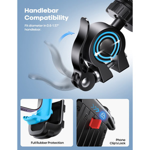 Supporto per Telefono da Bici Lamicall, Montaggio Sicuro sul Manubrio della Moto - Product Image 3