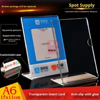 Support de table en acrylique A6 en forme de L pour code QR de paiement, épaisseur 3 mm, type insertion sur bureau, antidérapant, moderne