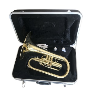 SEASOUND OEM Marching Instrument <span class=keywords><strong>Mellophone</strong></span> JYMML635 Laiton de haute qualité avec finition laquée or et clé F élégante - Product Image 5