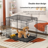 Cage pour chien moderne, chenil, cage pour animaux de compagnie, pour grands chiens, construction métallique respirante, design empilable, plateau en plastique, fermeture à bouton