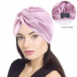 Adjustable Silk Satin Bonnet for Sleeping Hair <b>Wrap</b> Double Layer Sleep Cap Night Turban Large Long Curly Braid Promotion Gift - Product Image 4