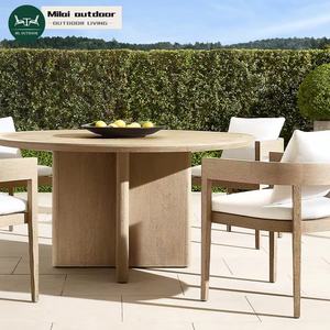 Mesa Redonda de Patio, Muebles de Teca, Juego de Mesa y Sillas Modernas para Exteriores, Mesa de Patio para Villa, Juego de Comedor de Lujo para Exteriores de Hotel - Product Image 1