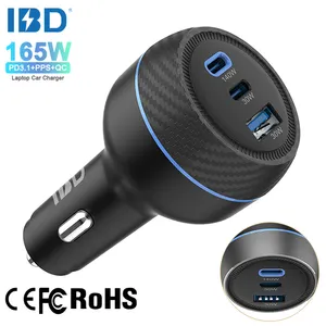 Ibd Fabriek Groothandel 165W Pd3.1 140W Pps 100W Pd Qc 33W Snel Opladen Usb Type C Auto Laptop Telefoon Oplader Voor Iphone Android