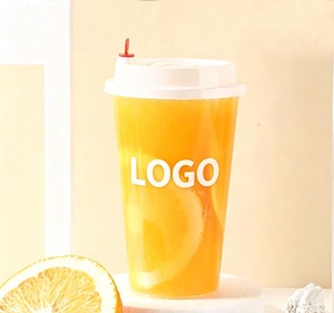 Gobelets en plastique PP rigide jetables de 90 mm avec logo personnalisé, 500/700 ml, pour thé au lait à bulles Boba, soda, vente en gros - Product Image 1