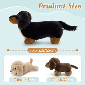 Yeni varış gerçekçi <span class=keywords><strong>Dachshund</strong></span> uzun peluş dolması hayvanlar oyuncak setleri çocuklar için bebek duş doğum günü yavru bebek mevcut - Product Image 3