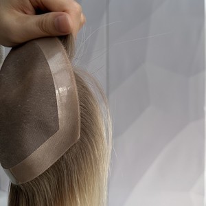 ท็อปเปอร์ผมแท้แบบบาลายาจ 4*5 6*6 ฐานโมโน สำหรับผู้หญิงผมบาง ติดด้วยมือ พร้อมระบบ PU สำหรับปิดผมบาง - Product Image 5