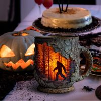 Mug en résine Meiyu Creative Bigfoot Forest Fire avec motif flamme, artisanat du Zhejiang, prix d'usine
