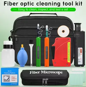 Fiber Amplifier End Face Tester Fiber Optic Inspection Cleaning Tool Kit Fiber Cleaning Pen Cleaning Box