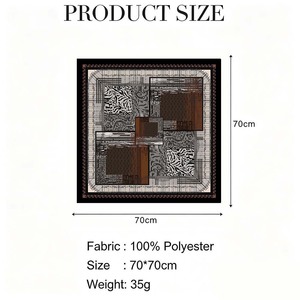 Vintage Geometric Patchwork <b>Scarf</b> 70*70cm Polyester Satin <b>Square</b> <b>Scarves</b> for Women All-Season Casual & Formal Use - Product Image 6
