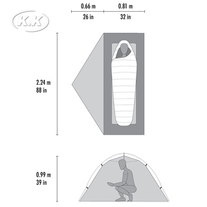 Tente de randonnée ultralégère imperméable en nylon Ripstop 20D Kawagebo Kamp (KK) 1,07 kg / 2,36 lb pour 1 personne - Product Image 6