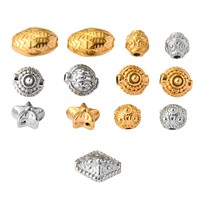 Populaire rétro en acier inoxydable en relief Piercing perles accessoires bricolage chaîne perles séparées Bracelet collier perles