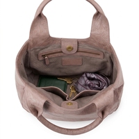 Sac fourre-tout vintage en cuir PU délavé avec poignée découpée, grand sac à main pour femme, sac de shopping décontracté, logo personnalisé