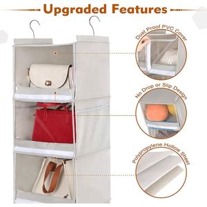 Juego de 6 Organizadores Colgantes para Armario con Asas de Transporte, Funda Antipolvo y Cajas de Almacenamiento de Tela, Divisores de Espacio para Habitaciones - Product Image 4