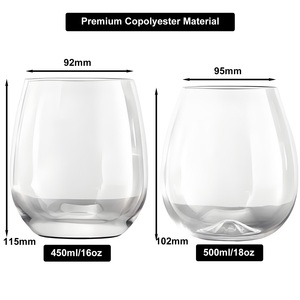 Copa <span class=keywords><strong>de</strong></span> Vino Personalizada con Logotipo, Color y Tamaño, <span class=keywords><strong>de</strong></span> Tritán Transparente, sin Tallo, <span class=keywords><strong>de</strong></span> Alta Claridad, Libre <span class=keywords><strong>de</strong></span> BPA e Irrompible - Product Image 4