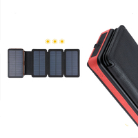 Batterie externe solaire 100% rechargeable par l'énergie solaire, étanche, 10000mAh, pliable, charge rapide, double USB, affichage LED, Micro USB pour téléphone