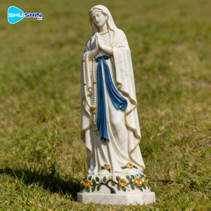 Sculpture en marbre blanc grandeur nature <span class=keywords><strong>de</strong></span> Notre-Dame <span class=keywords><strong>de</strong></span> <span class=keywords><strong>Lourdes</strong></span>, fabriquée sur mesure et artisanale pour l'église, la maison/le jardin, chapelet pour la prière et la dévotion - Product Image 4