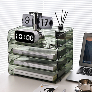 Bán Buôn Nhựa Máy Tính Để Bàn Tổ Chức Văn Phòng Nhà Stackable Lưu Trữ Hộp Bàn Tập Tin Tài Liệu Giá Chủ - Product Image 3