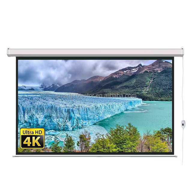 High Quality 100 Inch Motorized Projector Screen 16:9 Long Throw ALR Sreen Electric Pull Down Projector Screen