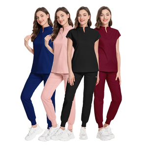 Uniformes bordados de tela elástica de alta calidad, trajes de limpieza personalizados - Product Image 5