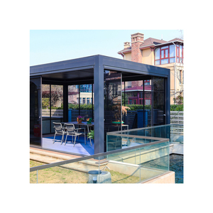 Garaf – <span class=keywords><strong>Pergola</strong></span> de construction de jardin avec auvent coulissant, <span class=keywords><strong>voile</strong></span> <span class=keywords><strong>d</strong></span>'<span class=keywords><strong>ombrage</strong></span> ondulé, vente directe en usine - Product Image 6